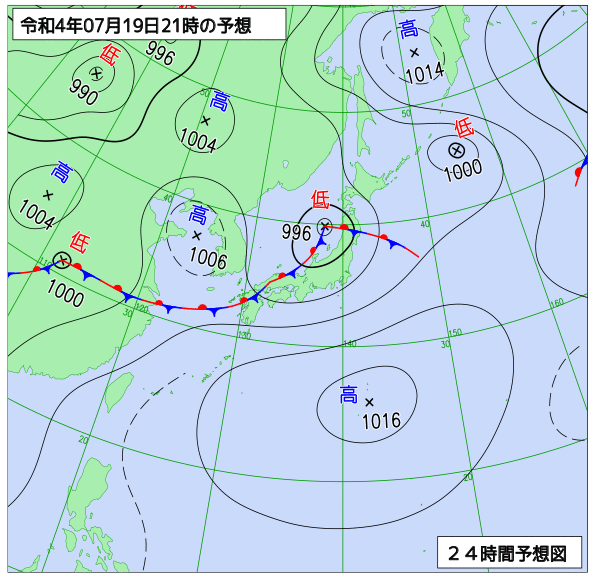 気象庁作成天気図