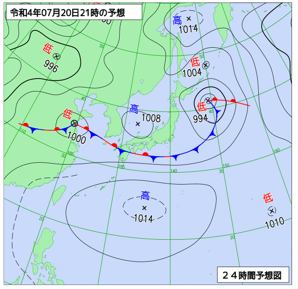 気象庁作成天気図