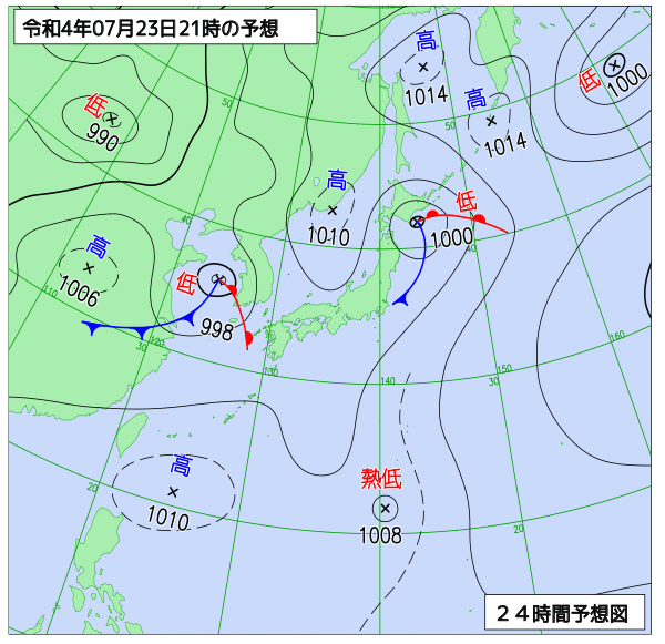 気象庁作成天気図